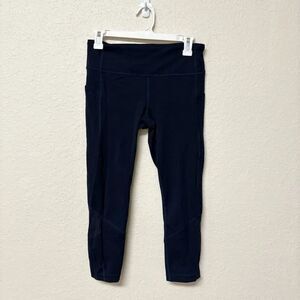 Lululemon Pace Rival HR Crop 22” Luxtreme Athleisure Blue Size 6 Stretch